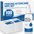 NXPPYY 2-in-1 Piercing Aftercare Spray & Wipes Kit — Gentle, Non-Greasy Saline Cleanser