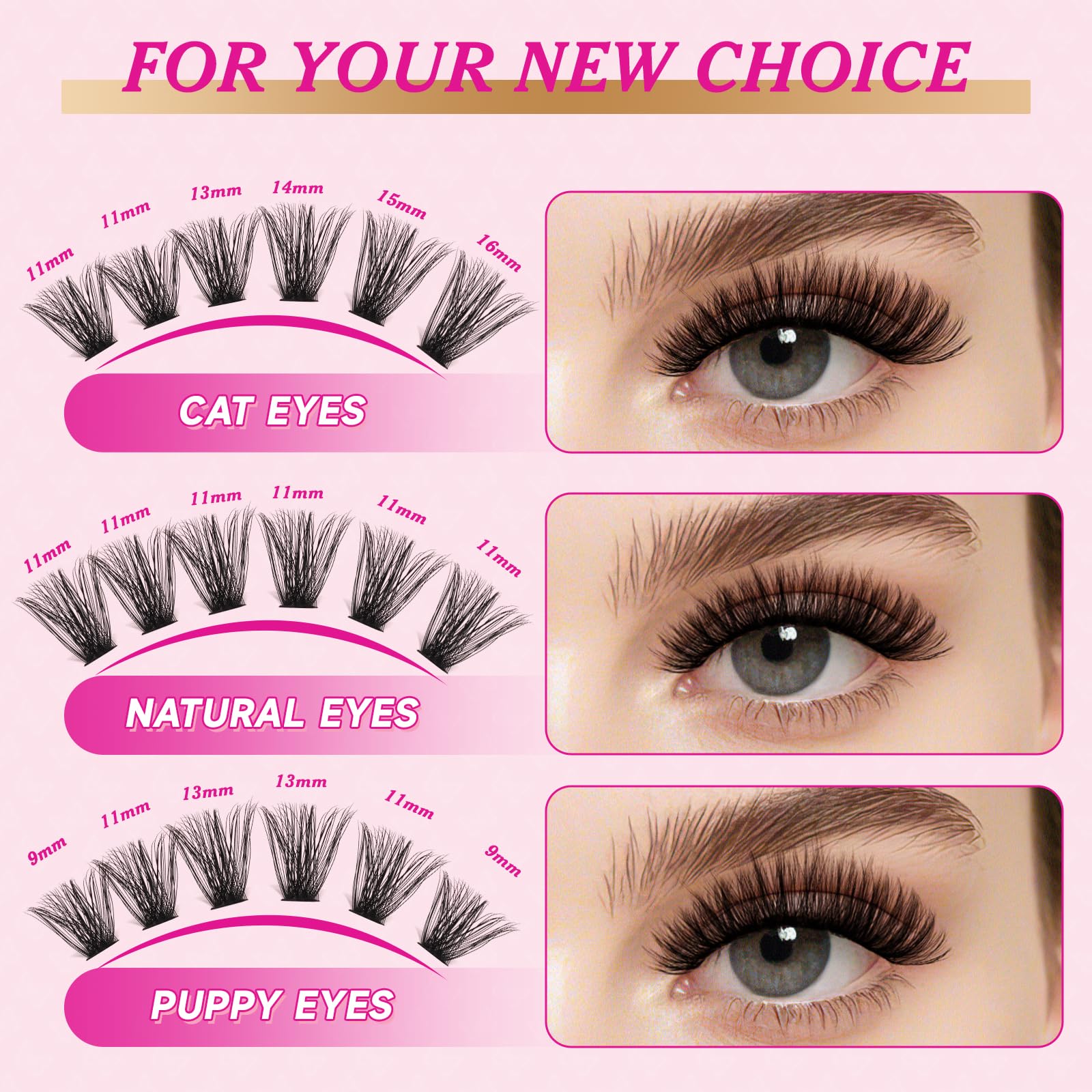 NYCAAR DIY Lash Extension Kit 280Pcs – 60D/80D Clusters, 0.07D Curl, 9–16mm Mix, Glue & Remover
