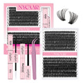 NYCAAR DIY Lash Extension Kit 280Pcs – 60D/80D Clusters, 0.07D Curl, 9–16mm Mix, Glue & Remover