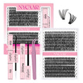 NYCAAR DIY Lash Extension Kit 280Pcs – 40D/50D Clusters, 9-16mm, Easy Application