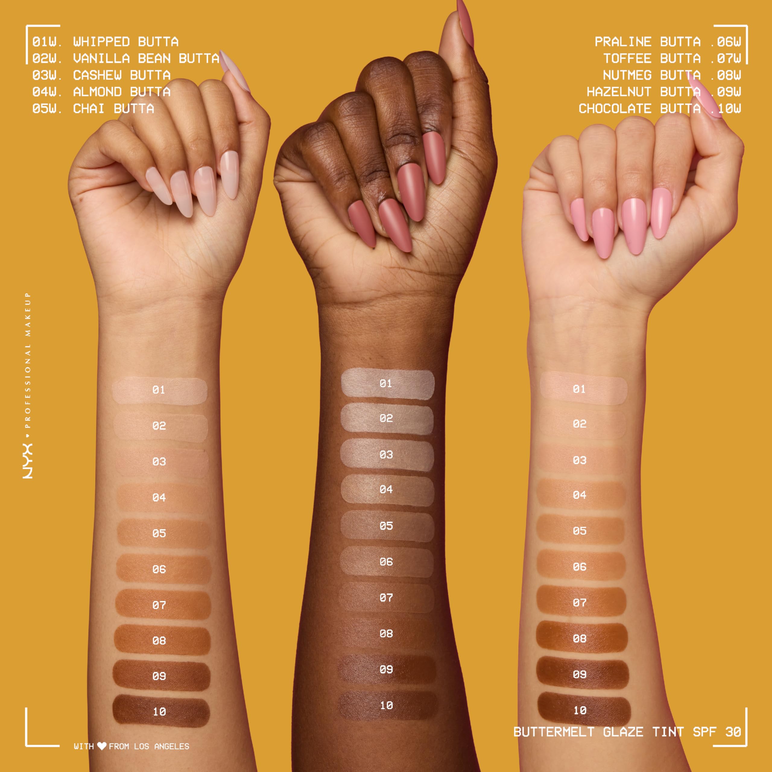 NYX PROFESSIONAL MAKEUP Buttermelt Glaze SPF 30 Skin Tint – 12HR Wear (Praline Butta)