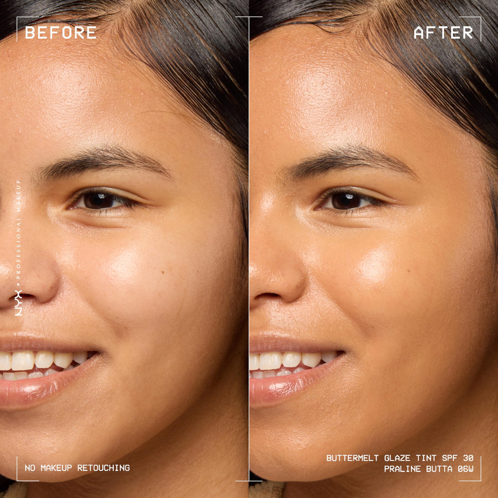 NYX PROFESSIONAL MAKEUP Buttermelt Glaze SPF 30 Skin Tint – 12HR Wear (Praline Butta)