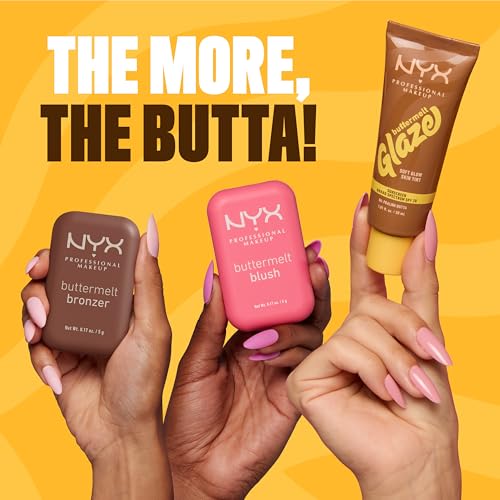 NYX PROFESSIONAL MAKEUP Buttermelt Glaze Soft Glow Skin Tint SPF 30 | 12HR Wear, 01 Whipped Butta