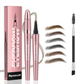 NyxaraJH 4-Tip Eyebrow Pen with Brush - 24Hr Waterproof Microblading Effect, 6 Shades