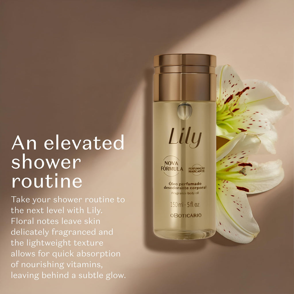 Lily Scented Body Oil by O BOTICÁRIO | Lightweight, Fast-Absorbing Moisturizer