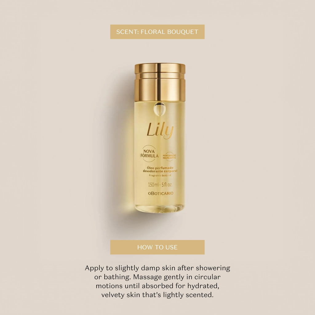 Lily Scented Body Oil by O BOTICÁRIO | Lightweight, Fast-Absorbing Moisturizer