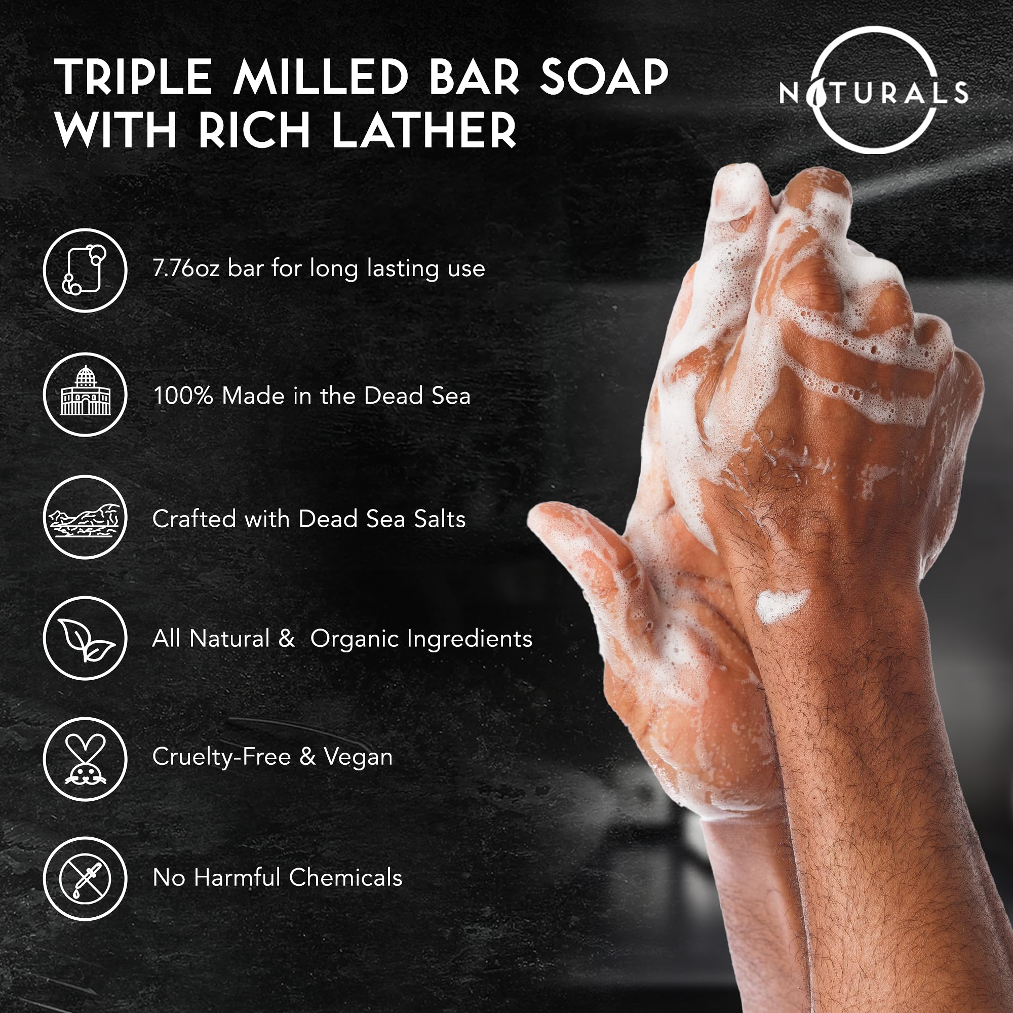 O Naturals 5PC Men's Soap Gift Set – Organic Exfoliating Bars for Men