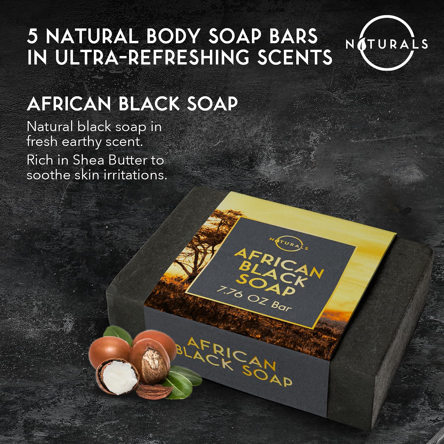 O Naturals 5PC Men's Soap Gift Set – Organic Exfoliating Bars for Men