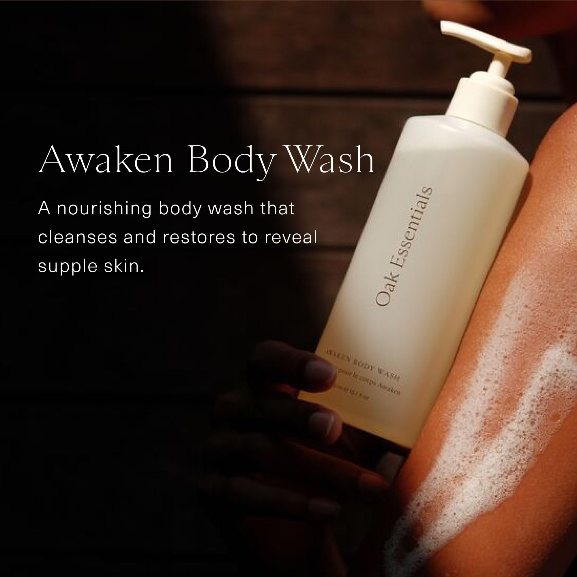 Oak Essentials Awaken Body Wash – Hydrating Shower Gel with Lavender, Cedarwood & Rice Bran Extract | 10.1 fl oz
