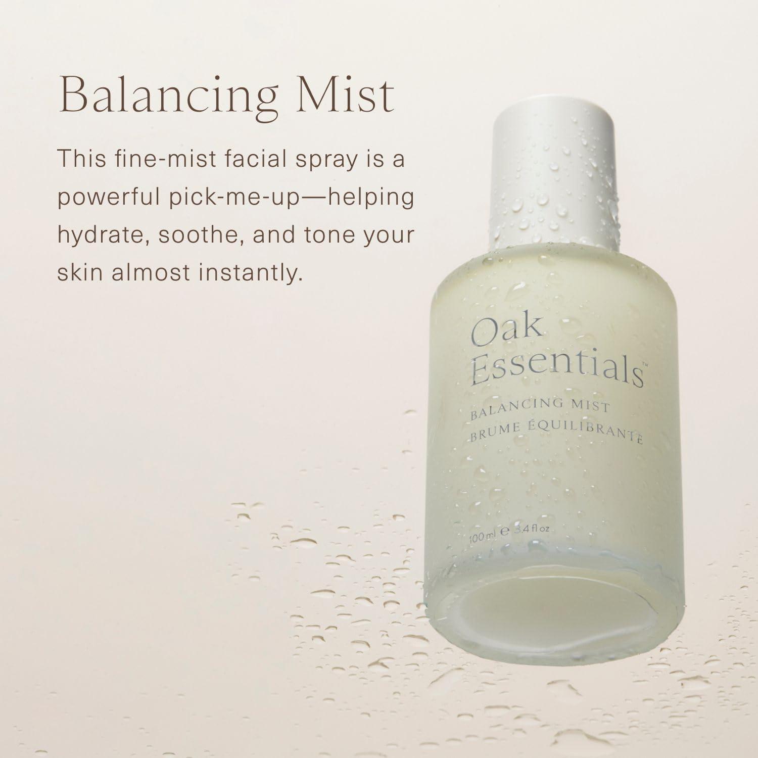 Oak Essentials Balancing Mist – Rose Water & Aloe Hydrating Face Toner (3.4 oz)