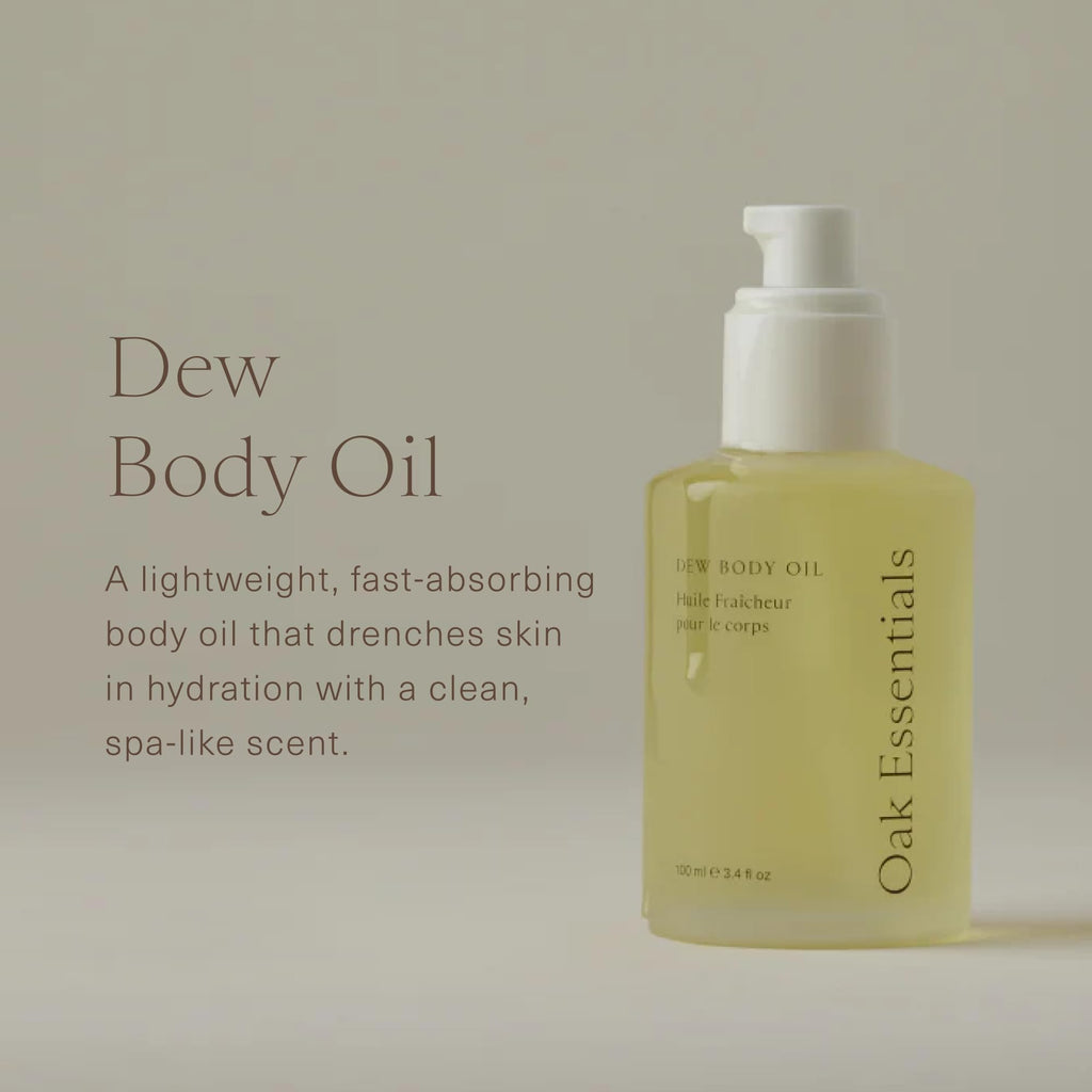 Oak Essentials Dew Body Oil | Fast-Absorbing Hydration with Borage Seed & Cedarwood