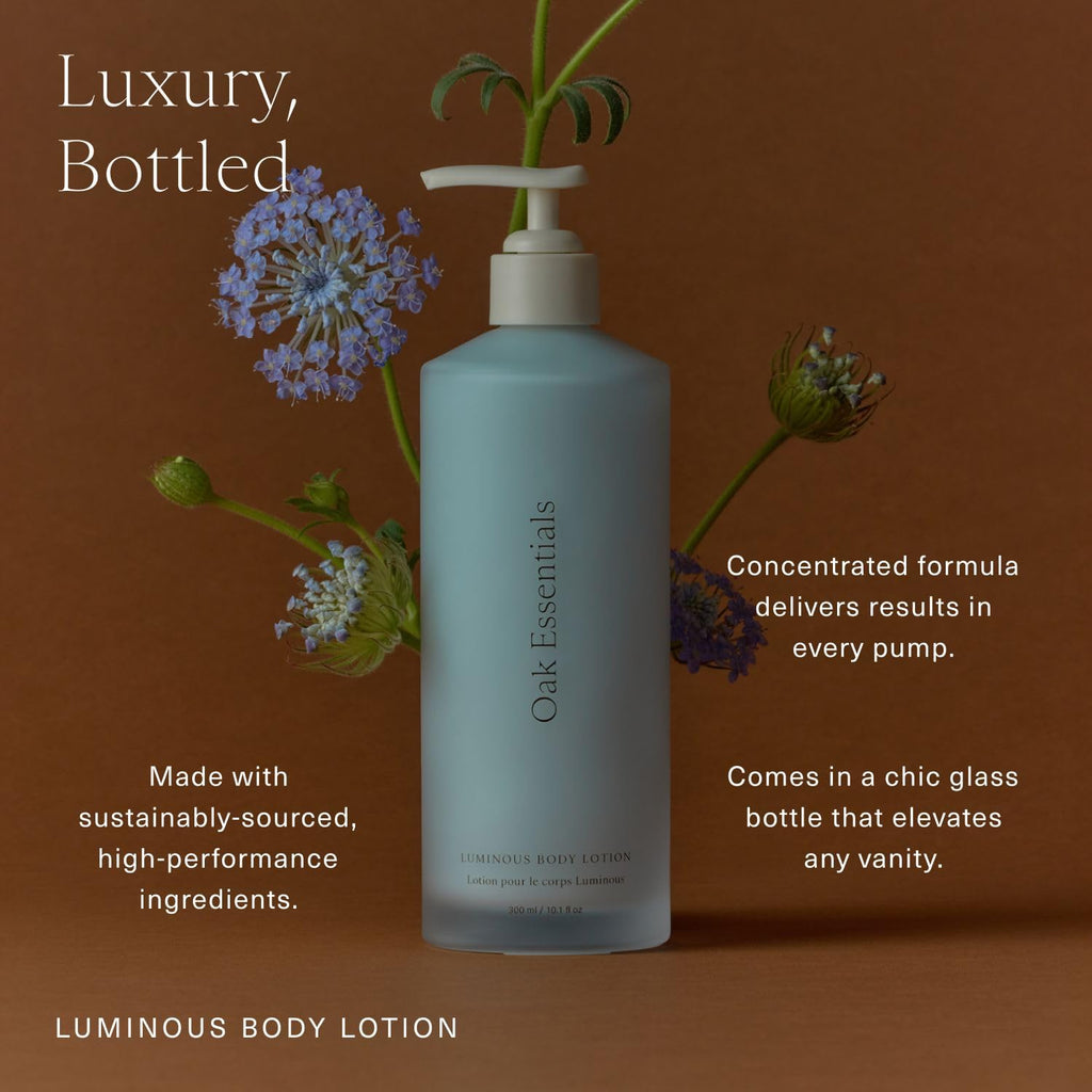 Oak Essentials Luminous Body Lotion | Hydrating Blue Tansy, Rose Oil, Turmeric, Shea Butter & Coconut Oil