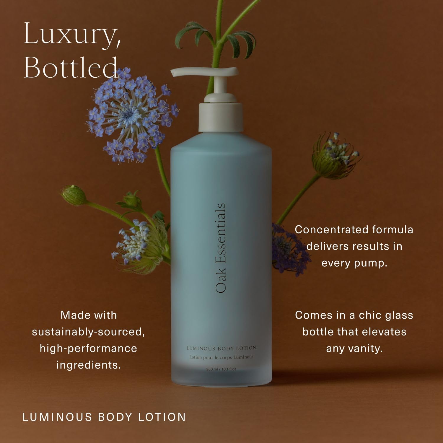 Oak Essentials Luminous Body Lotion | Hydrating Blue Tansy, Rose Oil, Turmeric, Shea Butter & Coconut Oil