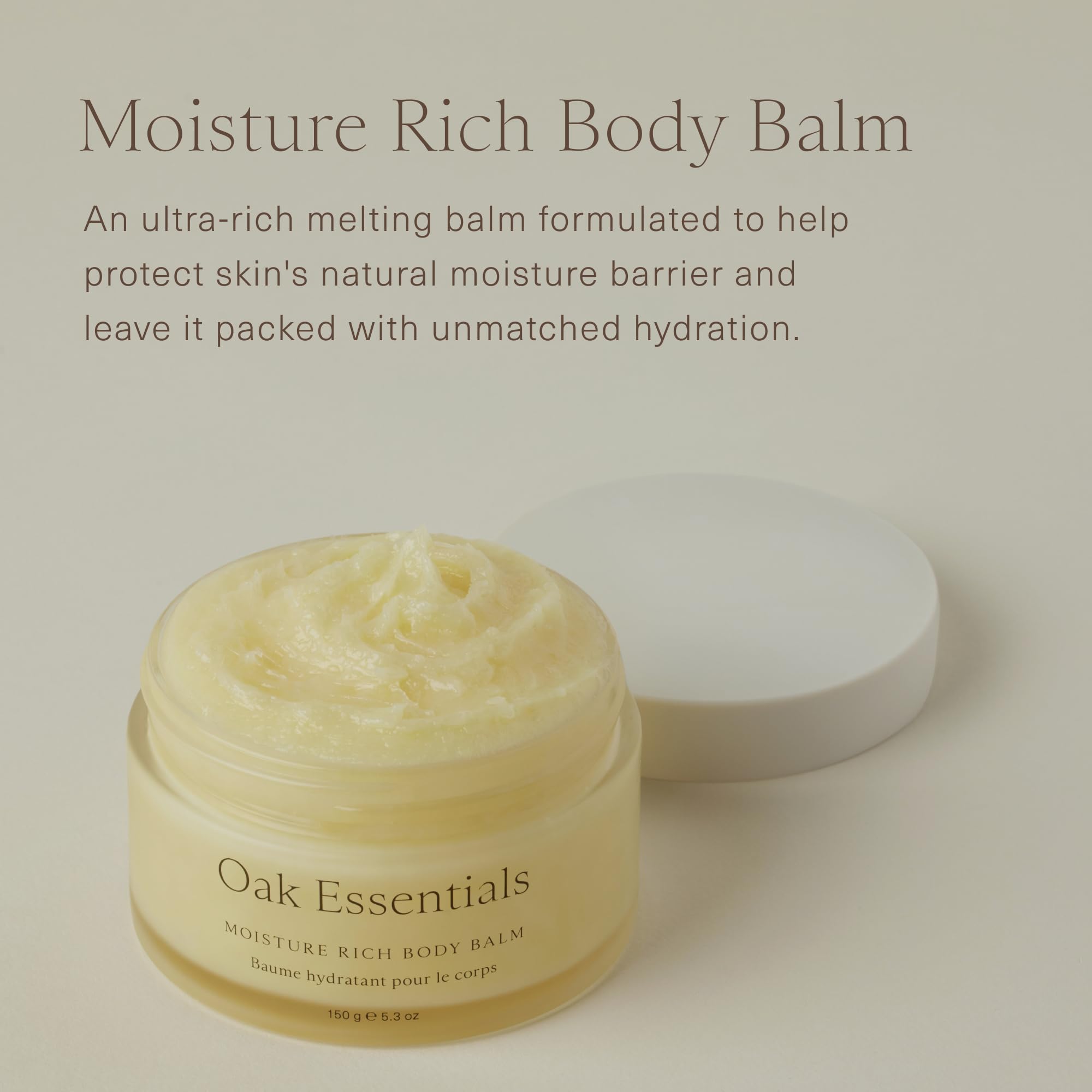 Oak Essentials Moisture Rich Body Balm | Ultra-Hydrating Cream with Sea Buckthorn Oil, Cocoa Butter & Coconut Oil (5.3 oz)