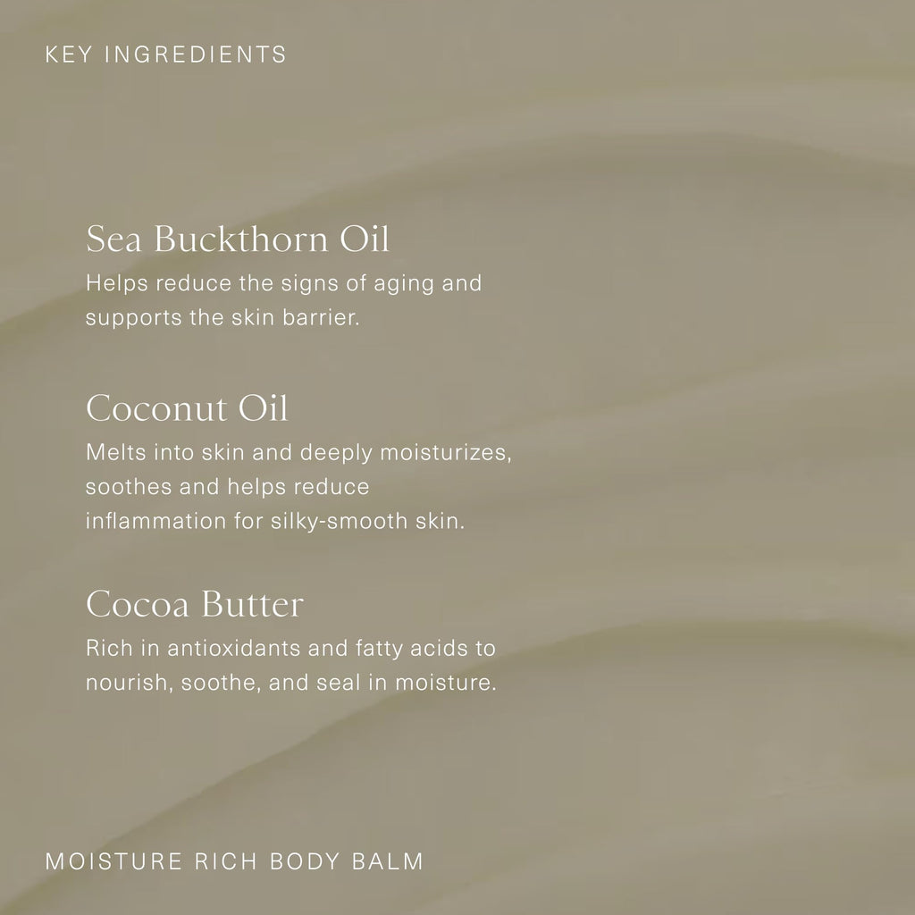 Oak Essentials Moisture Rich Body Balm | Ultra-Hydrating Cream with Sea Buckthorn Oil, Cocoa Butter & Coconut Oil (5.3 oz)