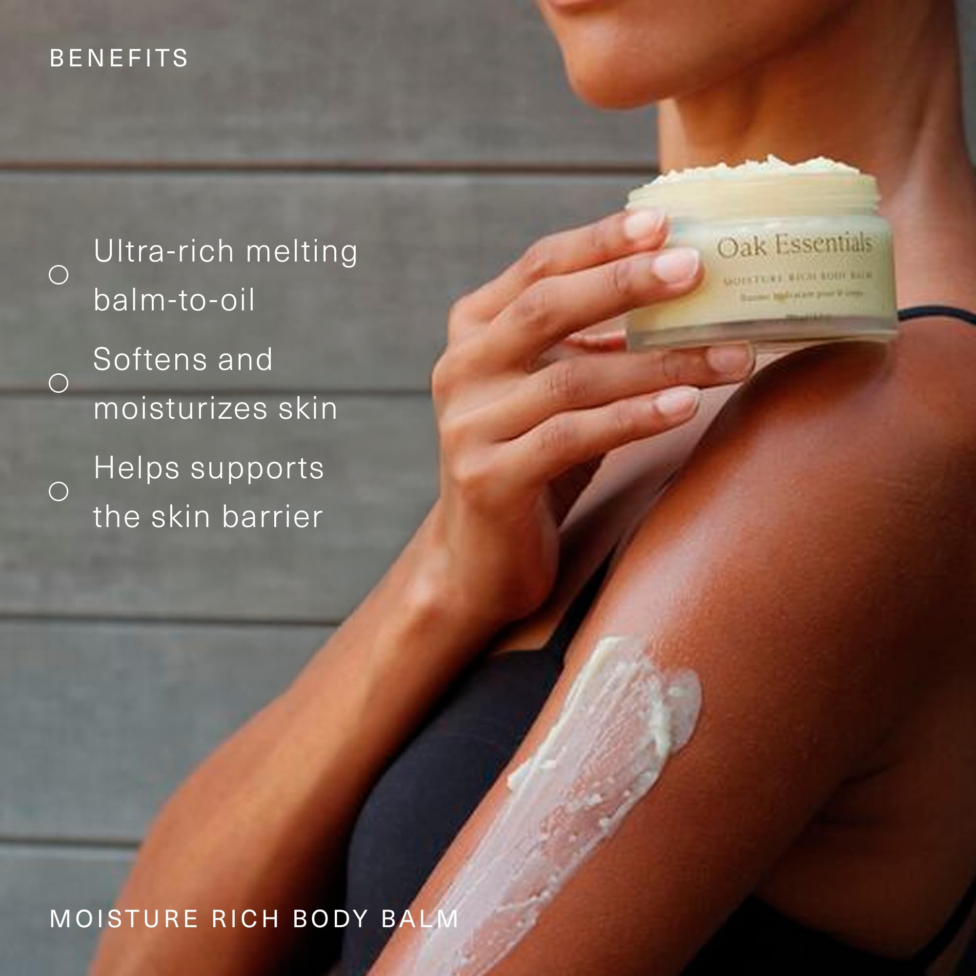 Oak Essentials Moisture Rich Body Balm | Ultra-Hydrating Cream with Sea Buckthorn Oil, Cocoa Butter & Coconut Oil (5.3 oz)