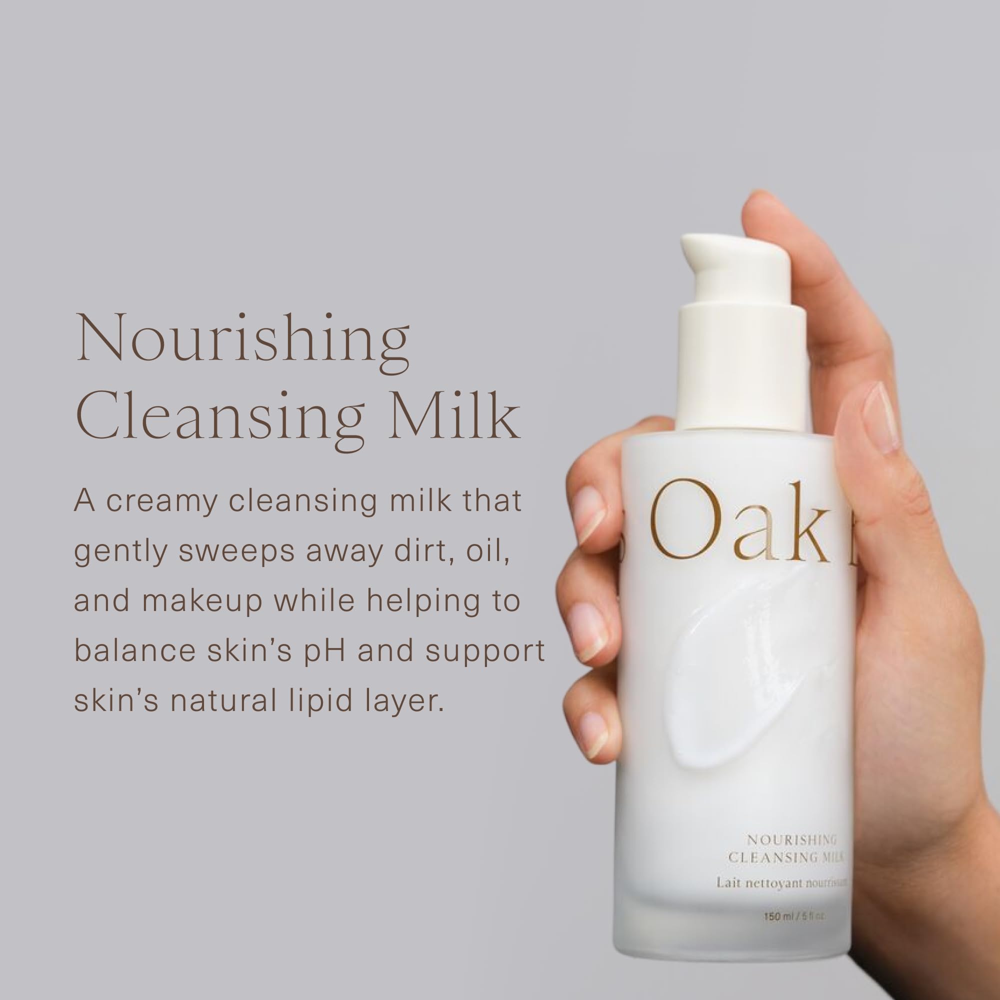 Oak Essentials Nourishing Cleansing Milk – Gentle Makeup Remover with Oat Amino Acids, Rice Bran & Rosemary