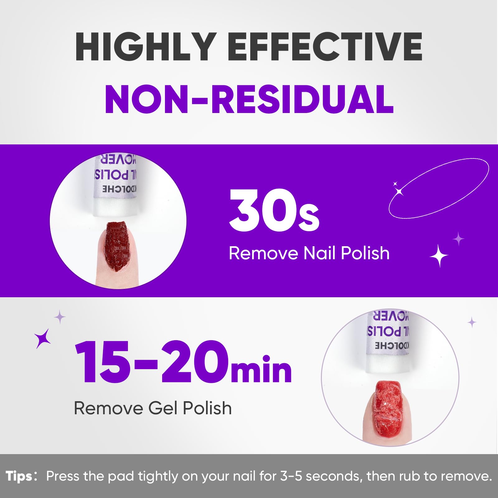 OAKDOLCHE 250-Pack Nail Polish Remover Pads – Individually Wrapped, Travel-Friendly, Quick Gel & Regular Removals