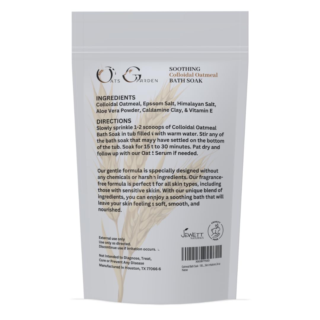 Oats Garden Soothing Oatmeal Bath Soak – Fragrance Free, 24 oz