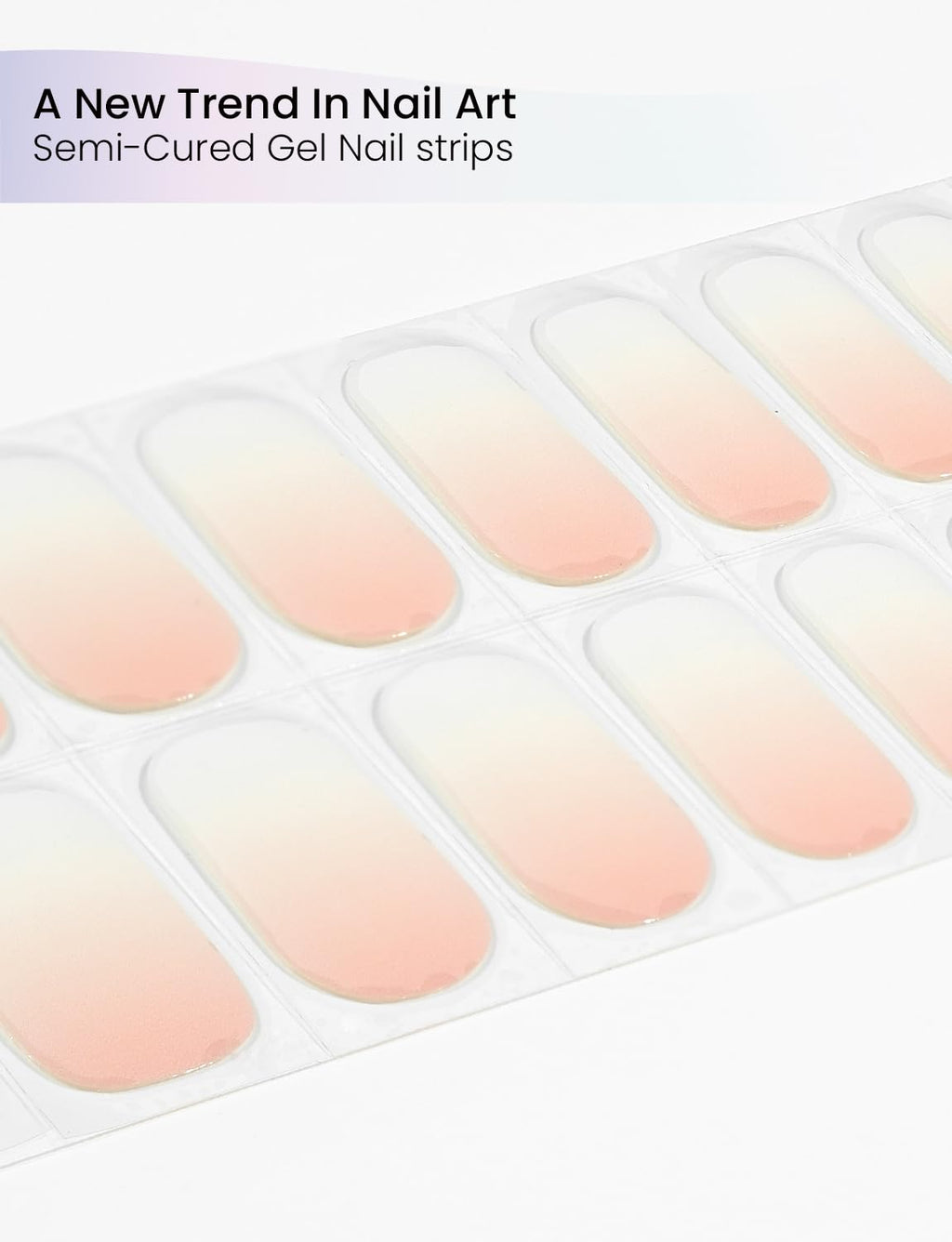 OAUEE Sunset Nectar Semi-Cured Gel Nail Strips | Built-In Gel Top Coat | UV Light Required