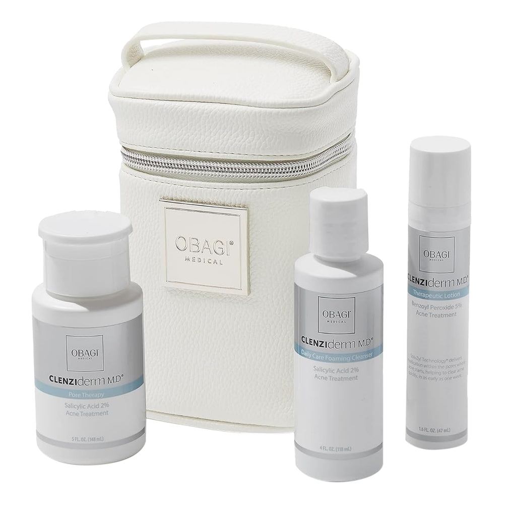Obagi CLENZIderm M.D. Therapeutic System – 3 Step Acne Treatment with 2% BHA Cleanser, 2% BHA Toner, 5% BPO