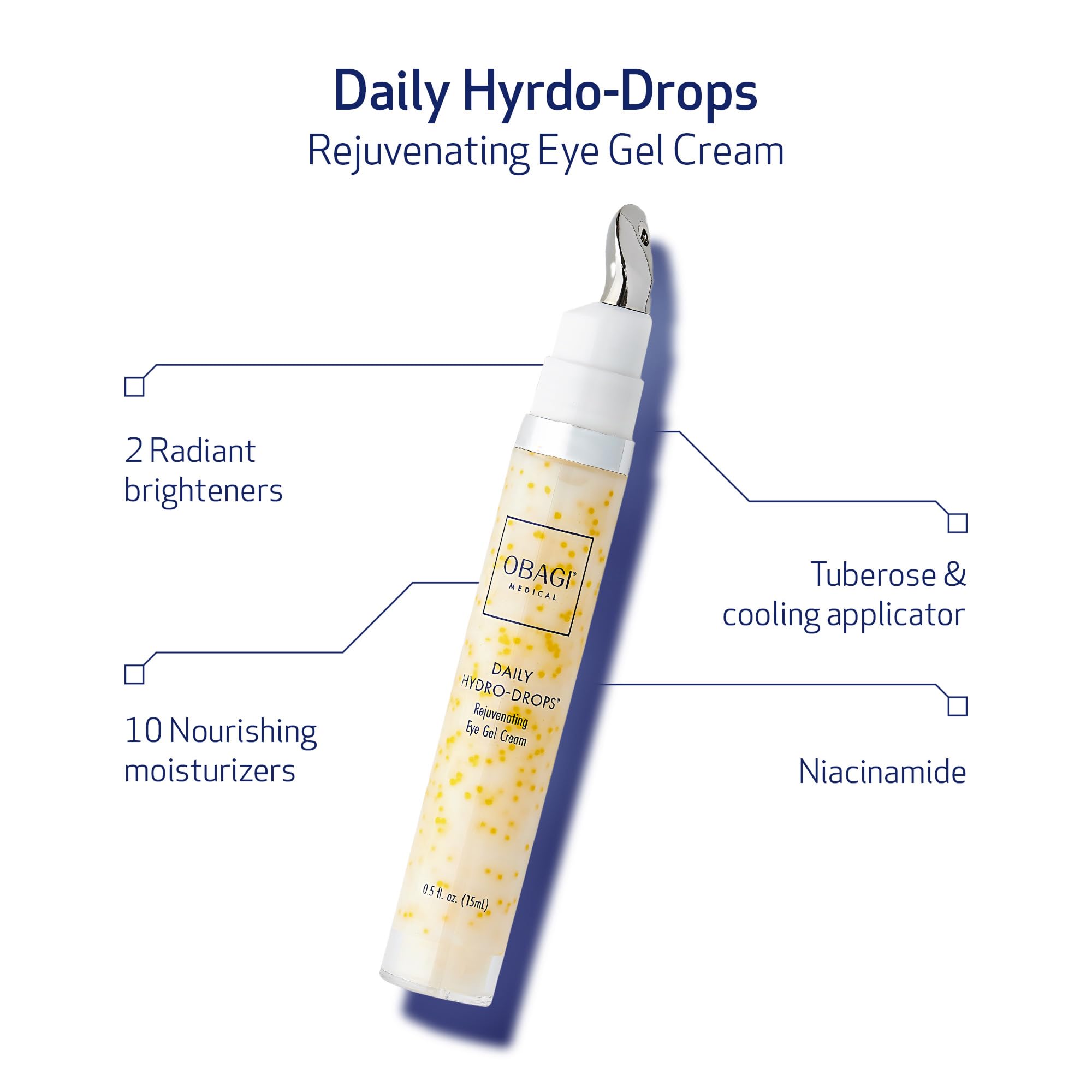 Obagi Daily Hydro-Drops Rejuvenating Eye Gel Cream – Brighten, De-Puff, Hydrate Under-Eyes (0.5 oz) | Obagi Medical