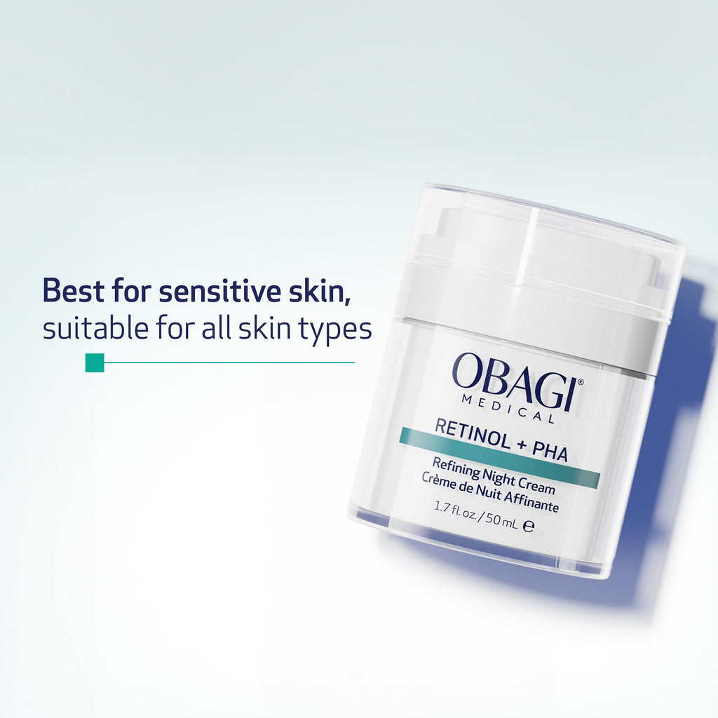 Obagi Medical Retinol + PHA Refining Night Cream – Overnight Anti-Aging, Smoother Skin & Even Complexion | 1.7 oz