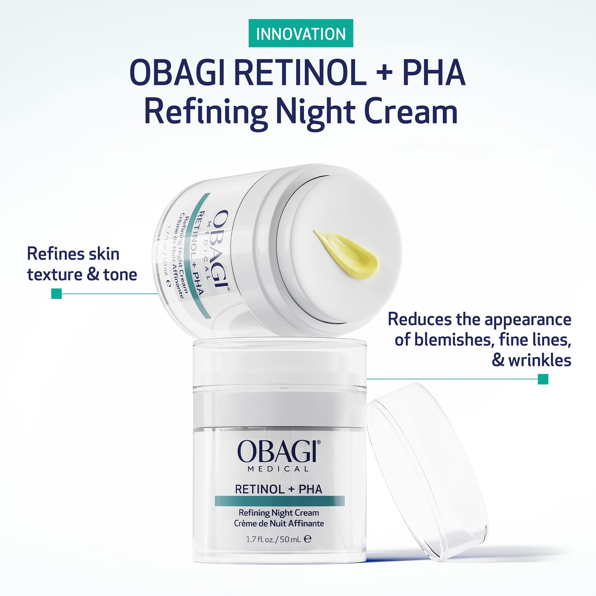 Obagi Medical Retinol + PHA Refining Night Cream – Overnight Anti-Aging, Smoother Skin & Even Complexion | 1.7 oz