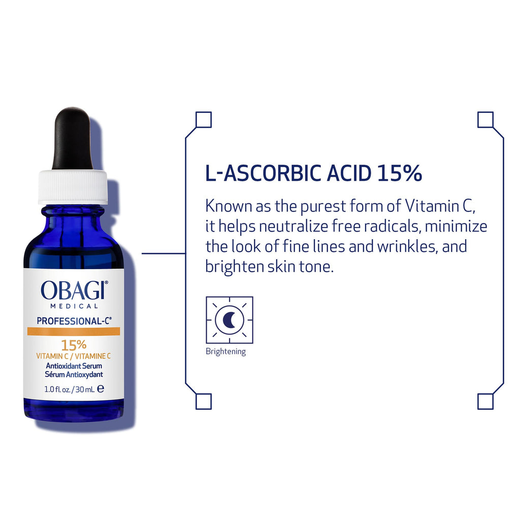 Obagi Professional-C 15% Vitamin C Serum – Brighten Skin Tone & Minimize Fine Lines | 1 oz