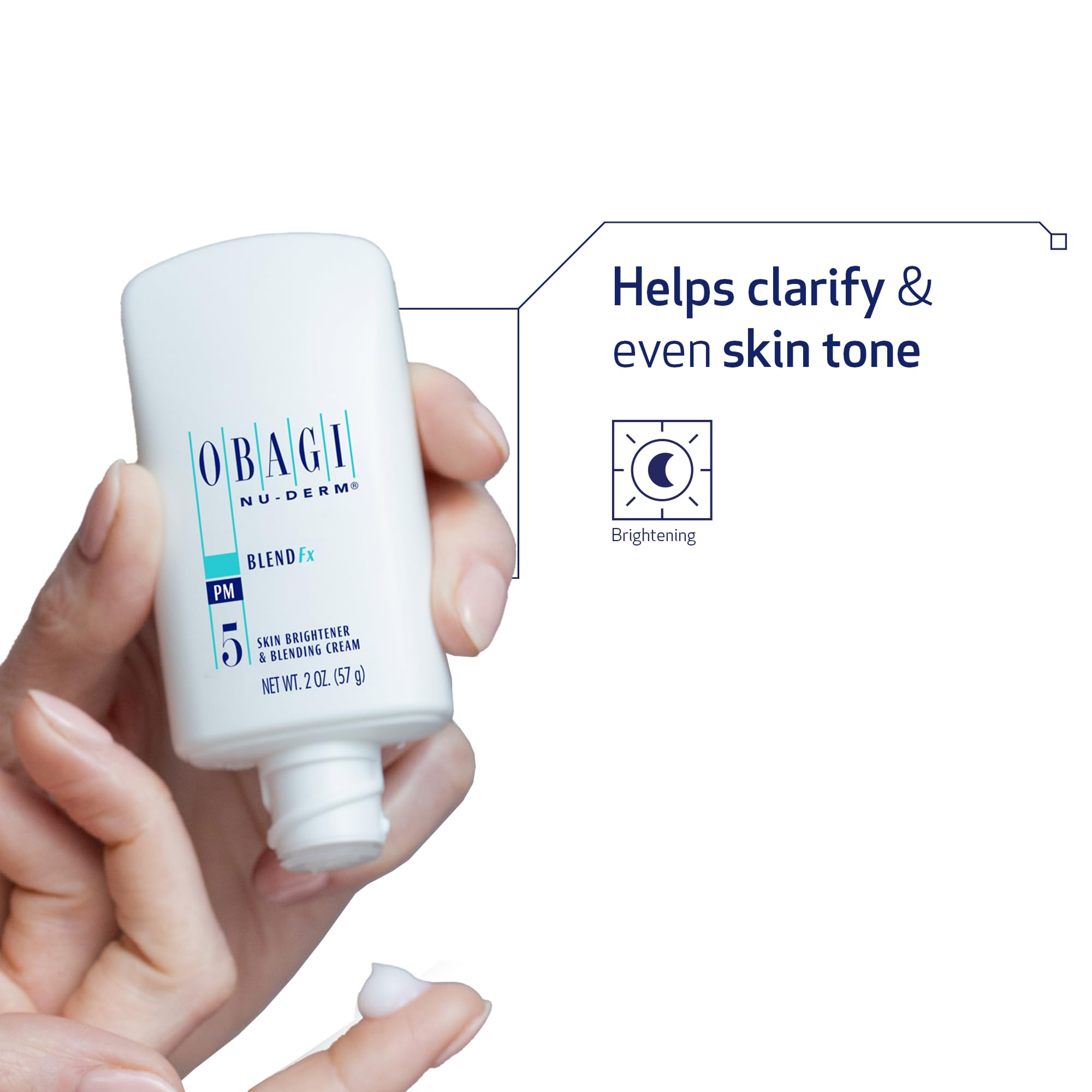 Obagi Nu-Derm Blend Fx – Brightening & Clarifying Night Cream with Arbutin + Vitamins C & E – 2 oz