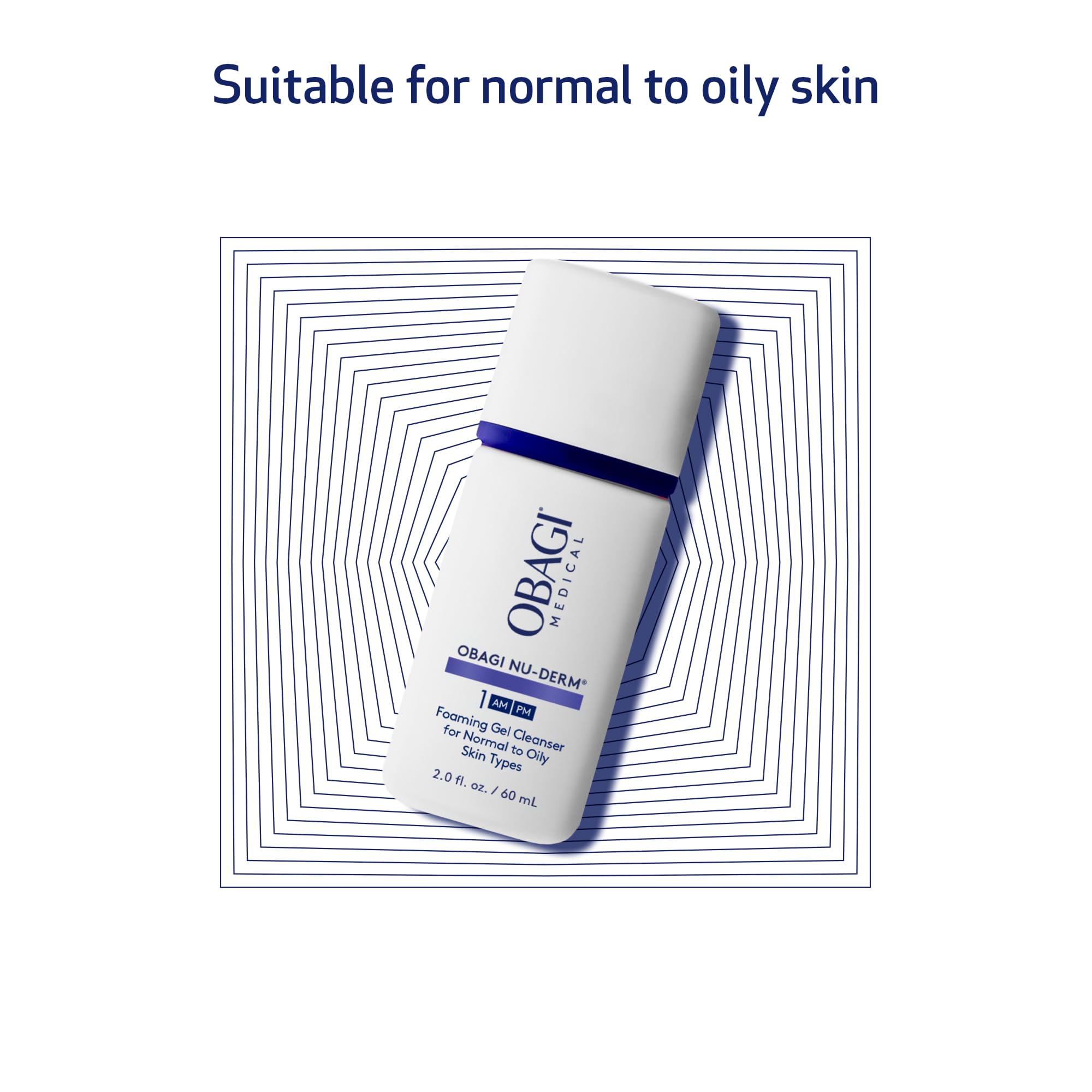 Obagi Nu-Derm Foaming Gel – Gel-Based Cleanser for Normal to Oily & Sensitive Skin (2 oz Travel Size)