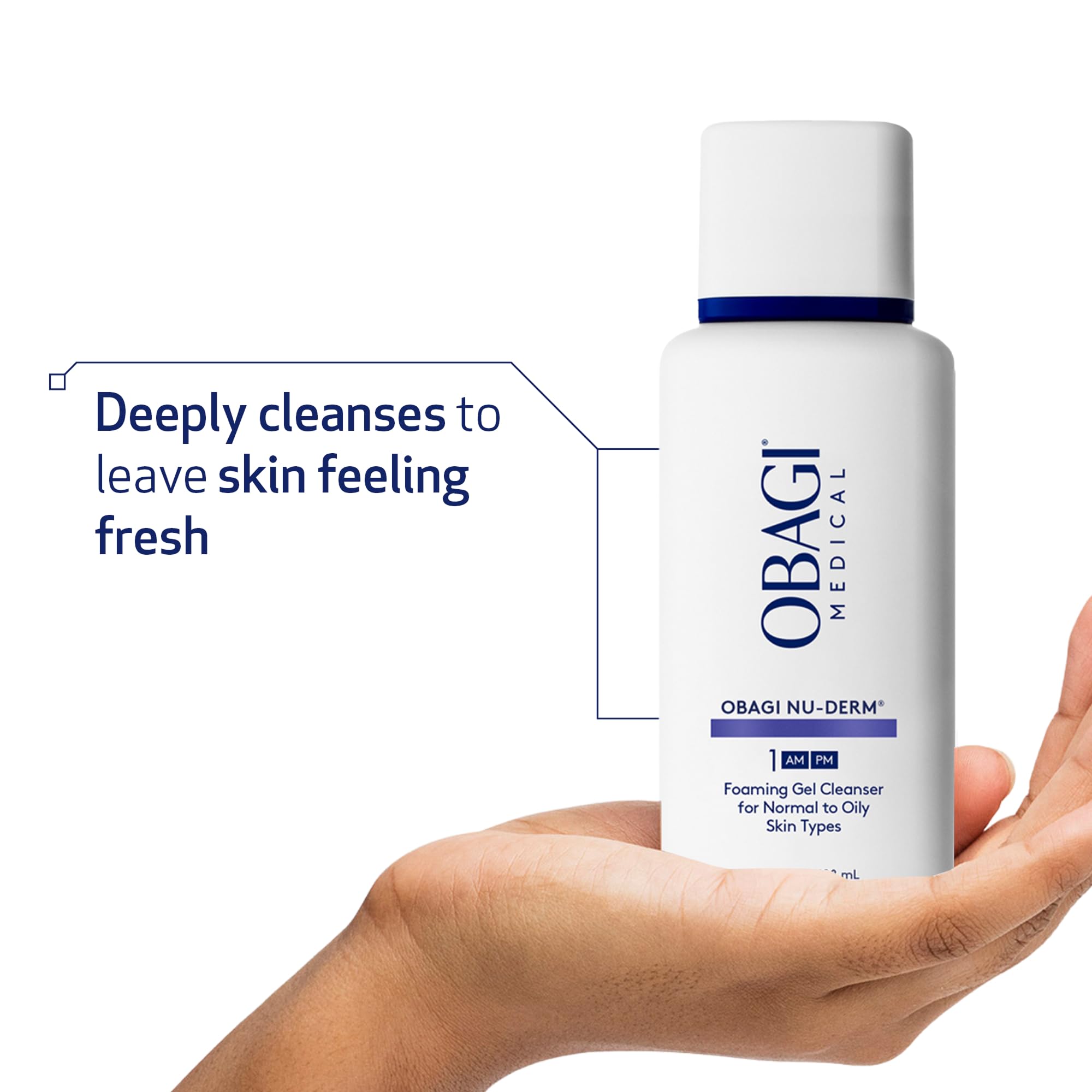 Obagi Medical Nu-Derm Foaming Gel Cleanser for Face | Deep-Cleansing & Hydrating Facial Cleanser for Normal to Oily Skin – 6.7 oz