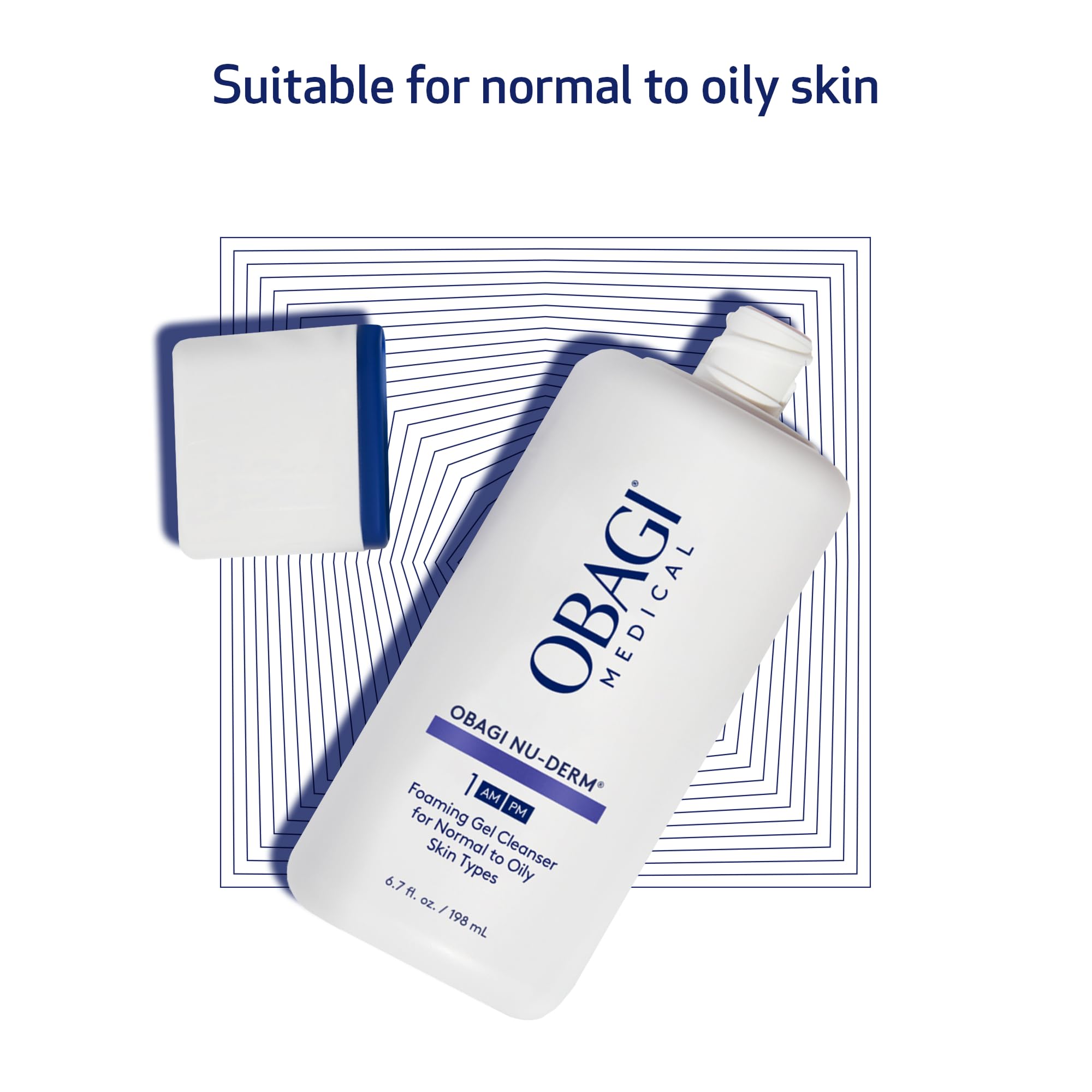 Obagi Medical Nu-Derm Foaming Gel Cleanser for Face | Deep-Cleansing & Hydrating Facial Cleanser for Normal to Oily Skin – 6.7 oz