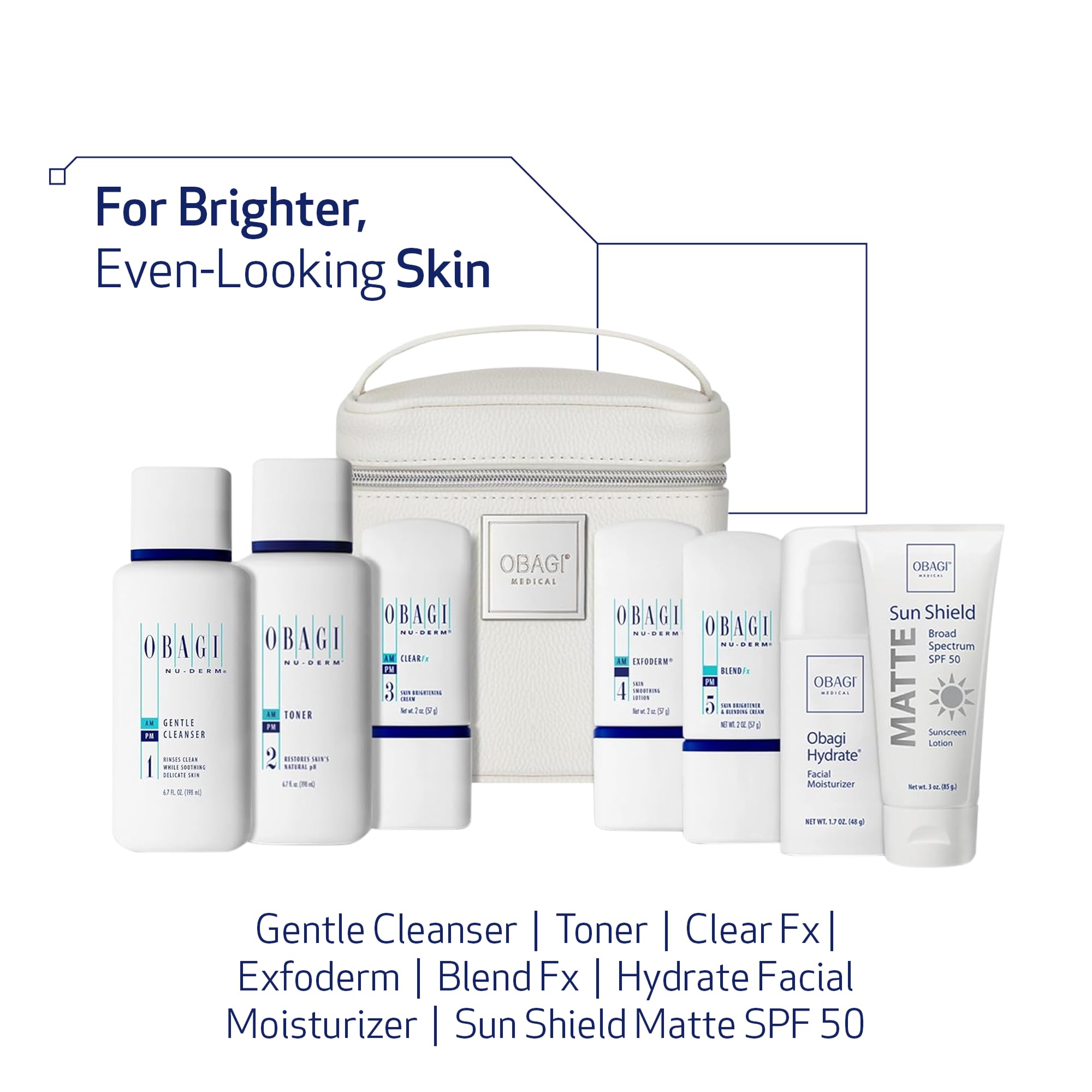 Obagi Nu-Derm Fx Skin Brightening System for Normal to Dry Skin — 7-Step Routine