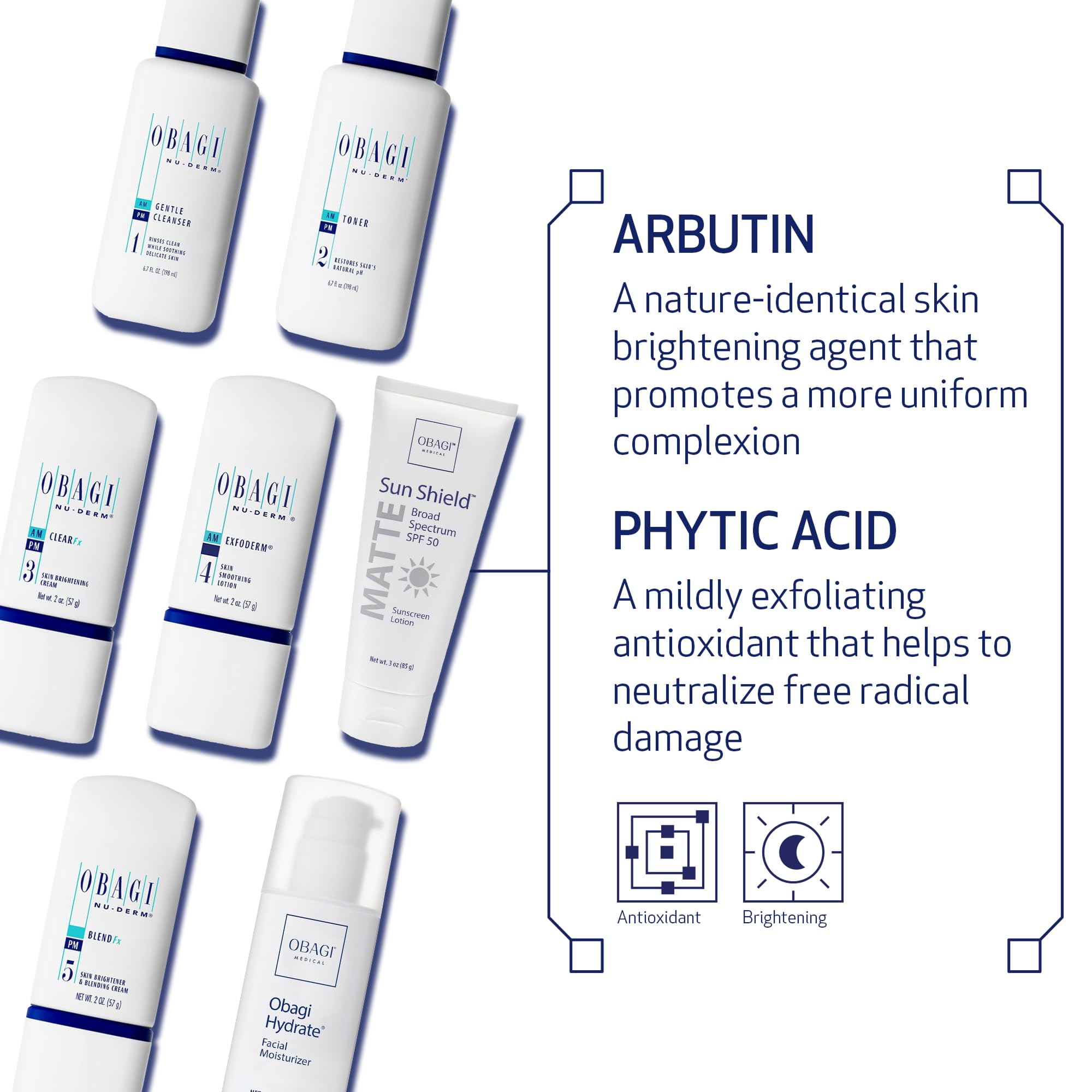 Obagi Nu-Derm Fx Skin Brightening System for Normal to Dry Skin — 7-Step Routine