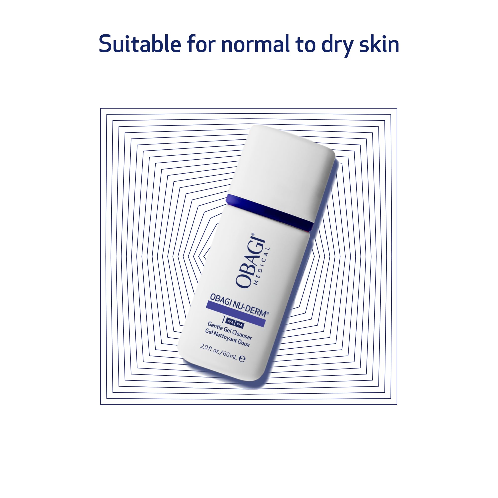 Obagi Nu-Derm Gentle Cleanser – Travel-Size Cleanser for Normal to Dry & Sensitive Skin | 2 oz