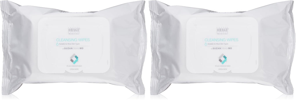 Obagi Medical On the Go Cleansing & Makeup Removing Wipes – 25 Count (Pack of 2)