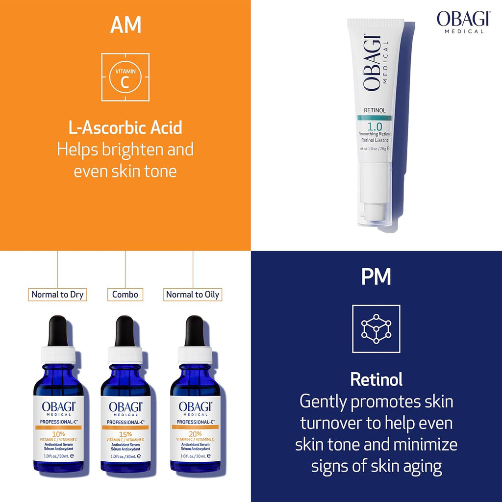 Obagi Professional-C 10% Vitamin C Serum – Brightens Skin Tone & Minimizes Fine Lines | Safe for Sensitive Skin | 1 oz