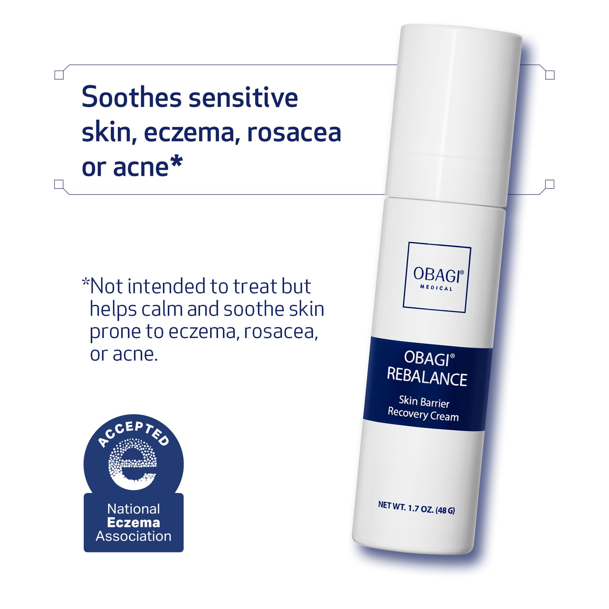 Obagi Rebalance Skin Barrier Recovery Cream – Soothing Probiotic Moisturizer for Sensitive Skin