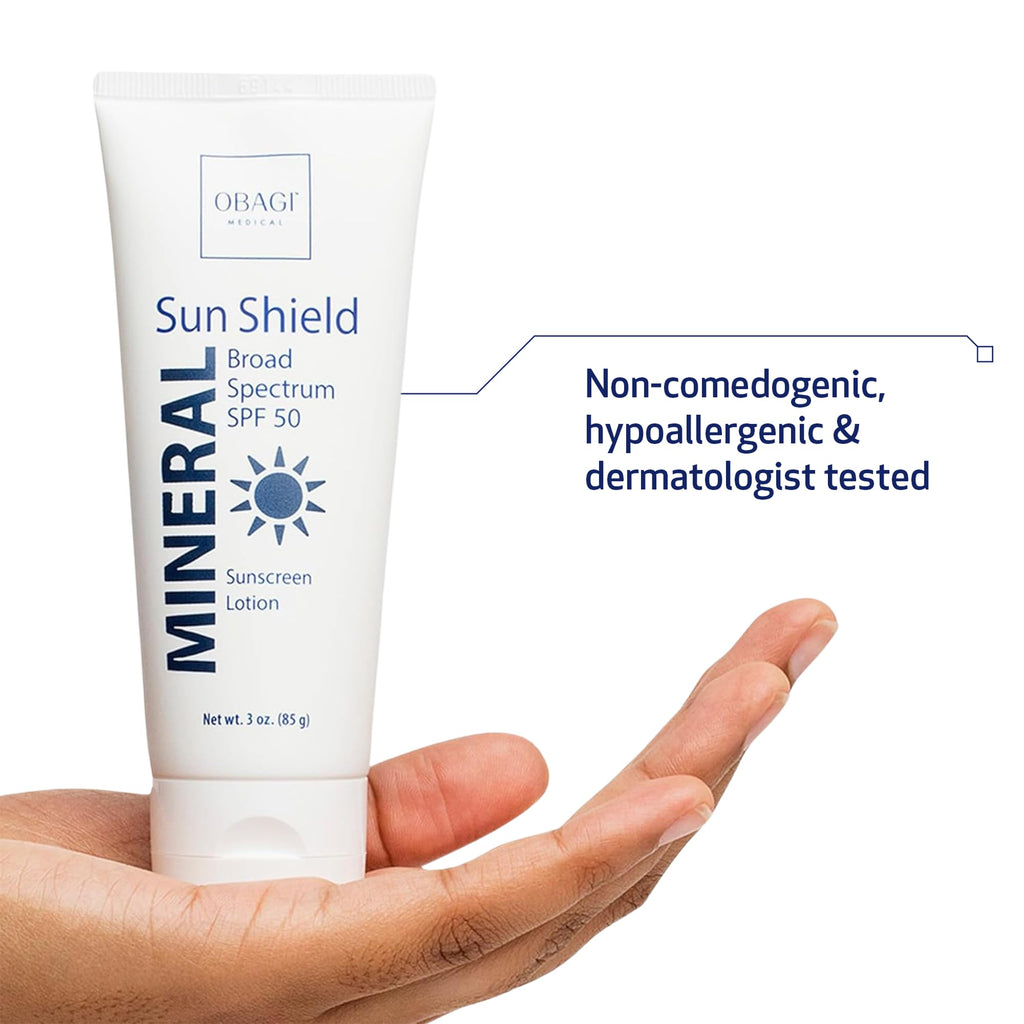 Obagi Medical Sun Shield Mineral Sunscreen SPF 50 – Hypoallergenic, Sheer, Quick-Absorbing (3 oz)