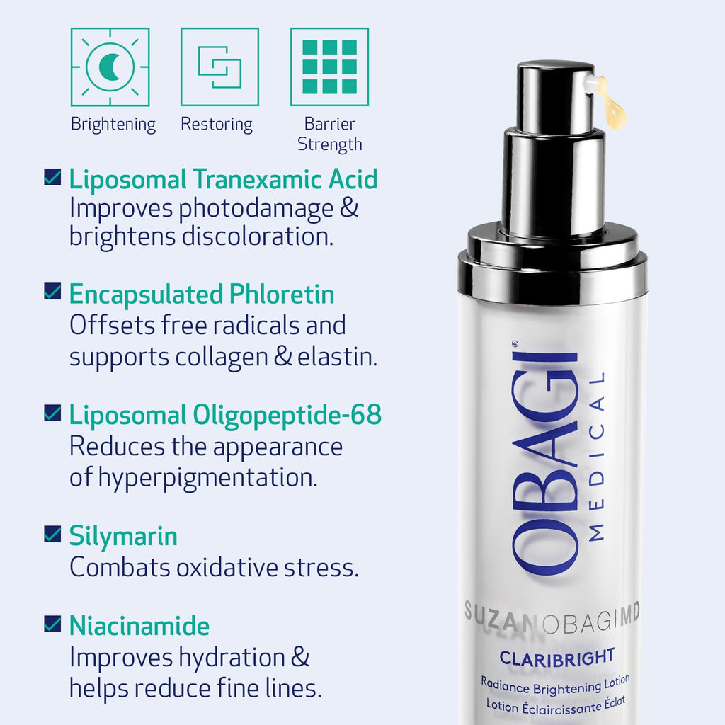SUZANOBAGIMD Claribright Brightening Lotion – Reduces Dark Spots & Redness, Supports Cell Turnover, Safe for Sensitive Skin – 1.7 oz