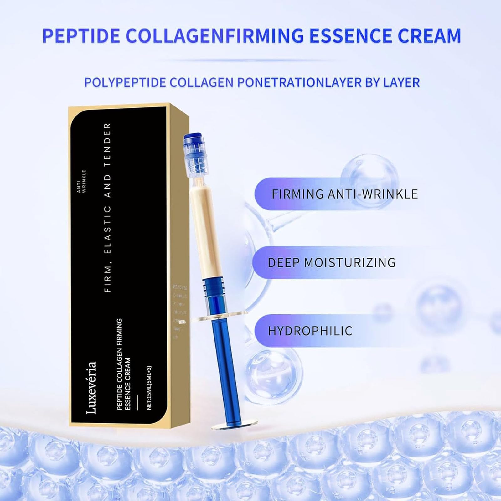 Obemary Luxevéria Polypeptide Collagen Elastic Essence Cream – Deep Hydration, All Skin Types, 2 Pcs