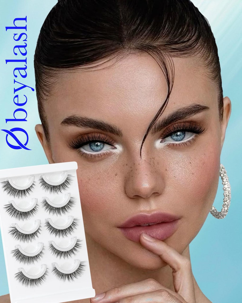 Obeyalash Self-Adhesive Cat Eye Lashes 12mm (6D07) – Waterproof, Glueless, 5 Pairs
