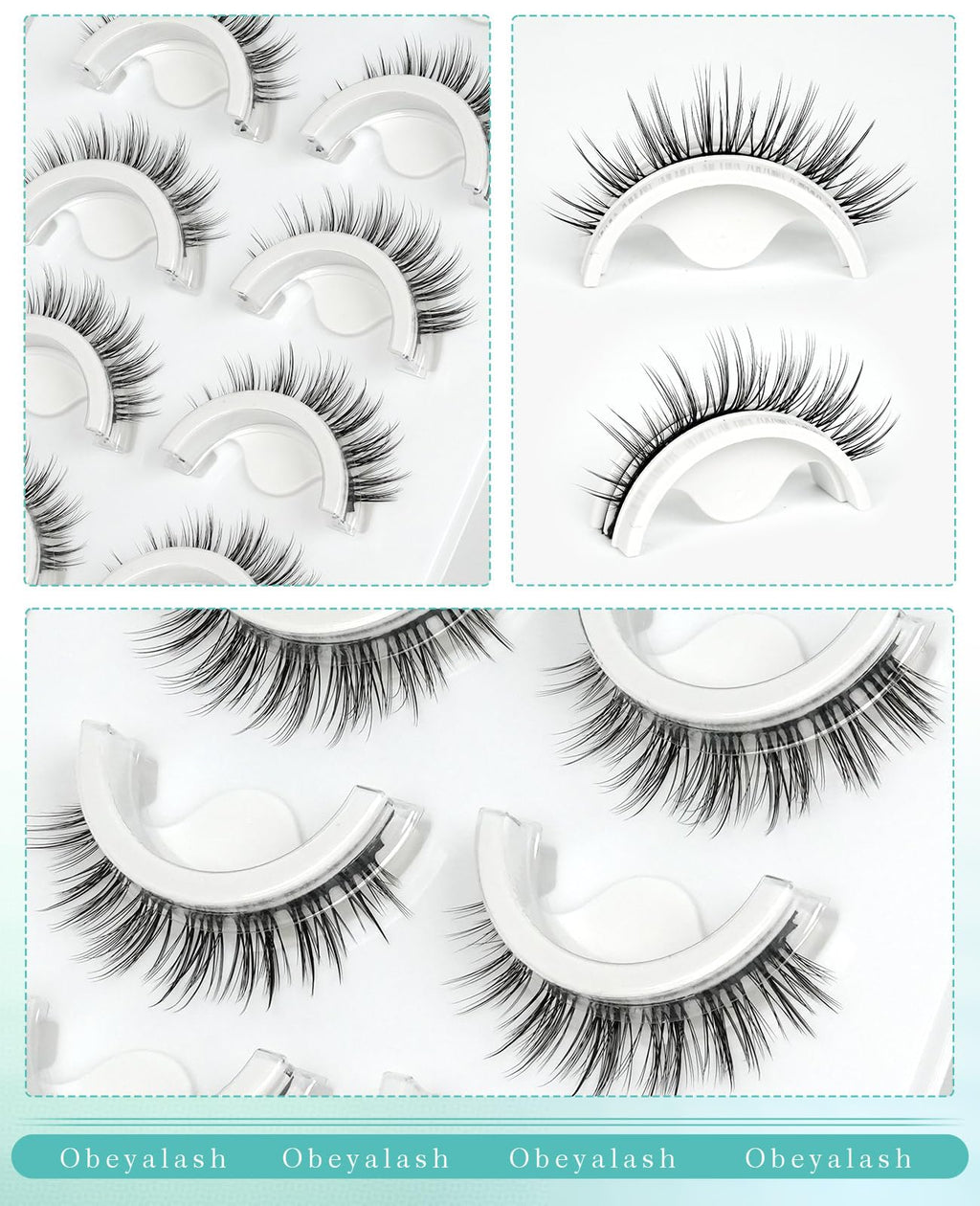 Obeyalash Self Adhesive Eyelashes – Natural Look, 10mm, Waterproof & Quick Apply