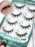 Obeyalash Manga Look Self-Adhesive Eyelashes – Waterproof Black Band, Glueless, 5 Pairs with Tweezers