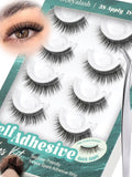Obeyalash Self-Adhesive Doll Eye Lashes 15mm – Glue-Free, Waterproof, 5 Pairs
