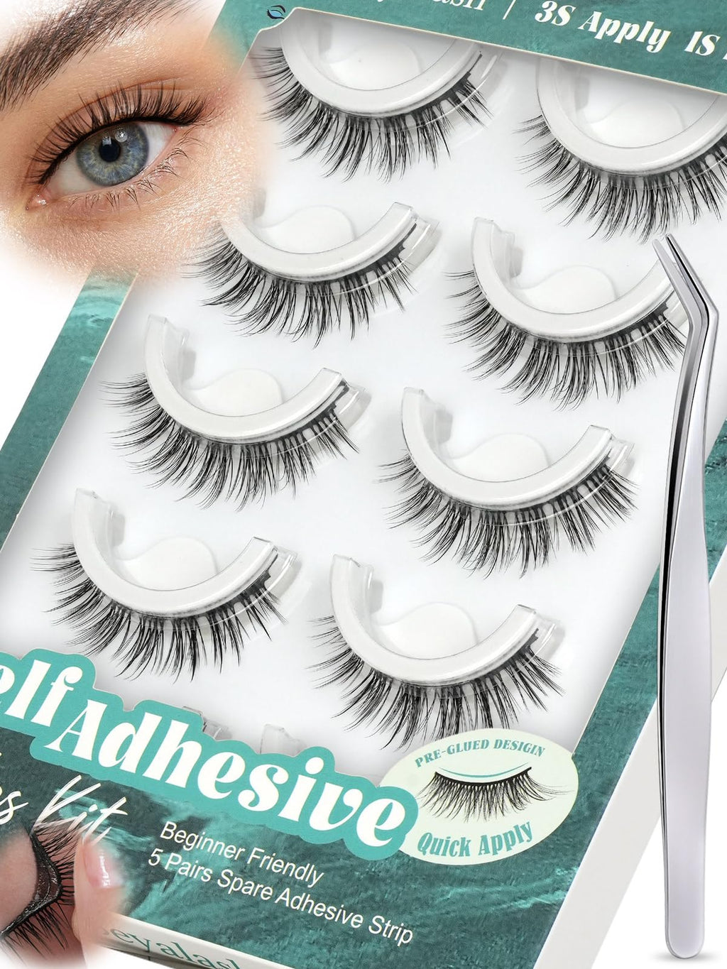 Obeyalash Self Adhesive Eyelashes – Natural Look, 10mm, Waterproof & Quick Apply