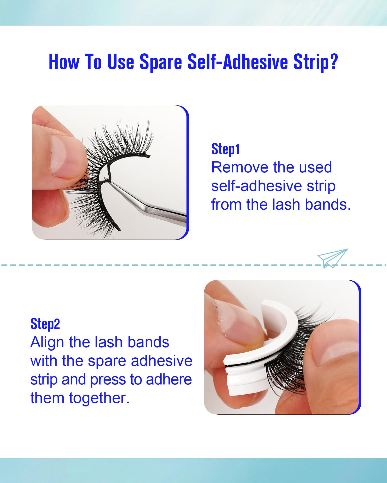Obeyalash Self-Adhesive Cat Eye Lashes – 5 Pairs, Waterproof, 12mm 6D46