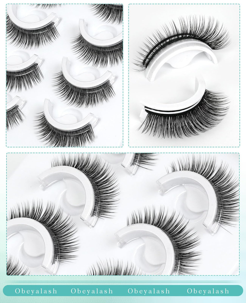 Obeyalash Self-Adhesive Doll Eye Lashes 15mm – Glue-Free, Waterproof, 5 Pairs