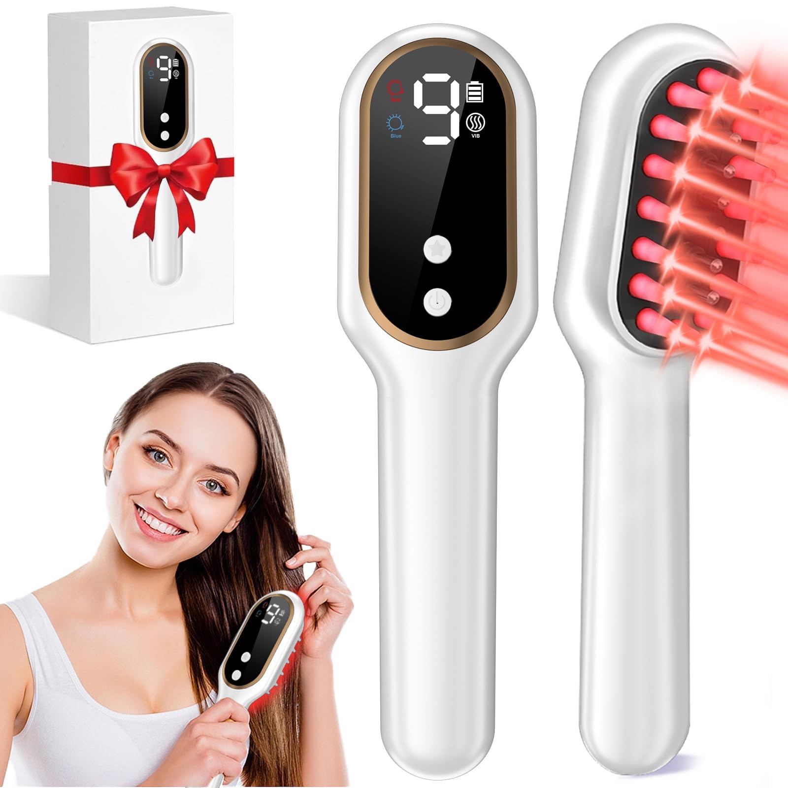 Obiredk Laser Hair Growth Comb - White | At-Home LLLT for Hair Growth